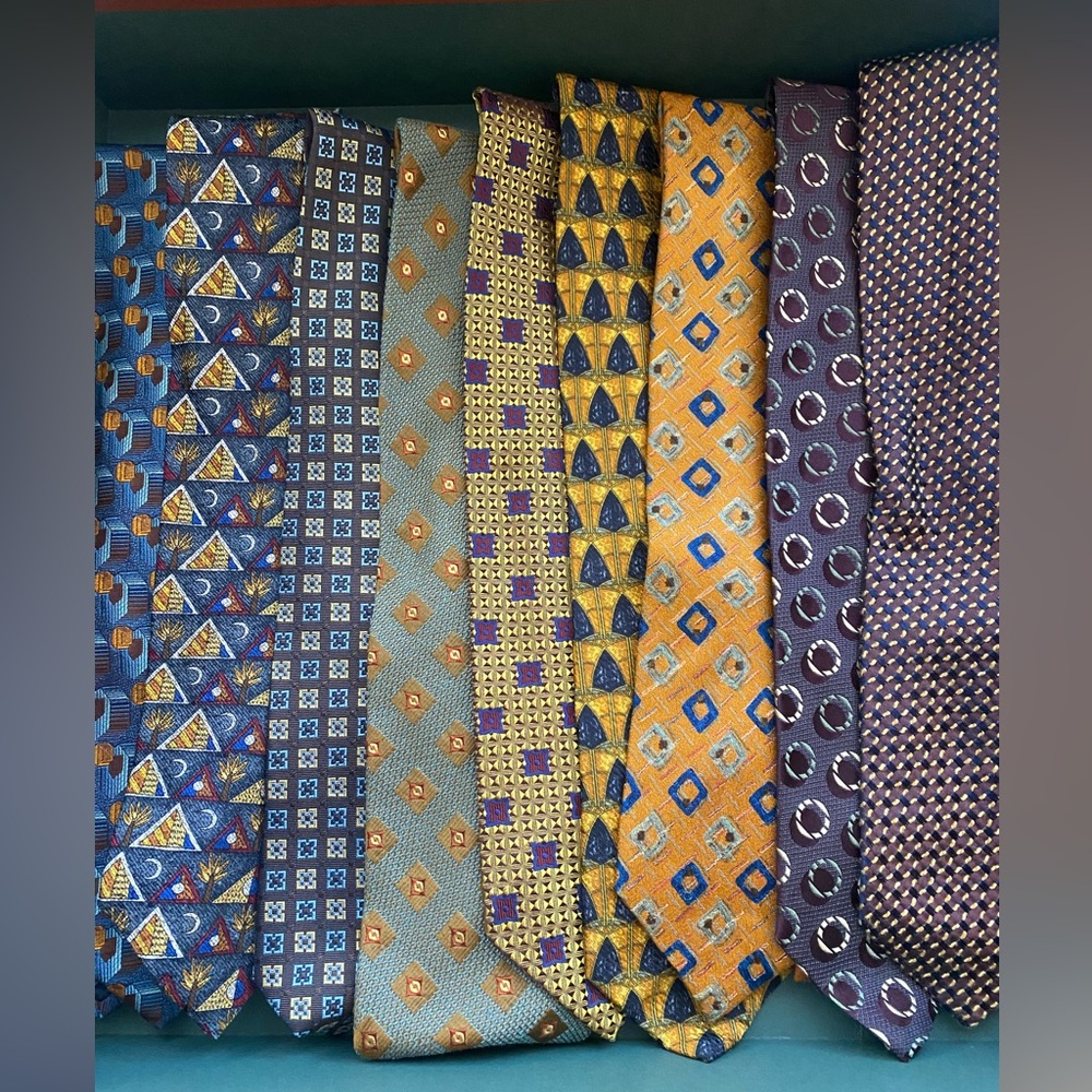 Ermenegildo Zegna Men’s Lot Of Work Career Ties 9 Pieces Silk